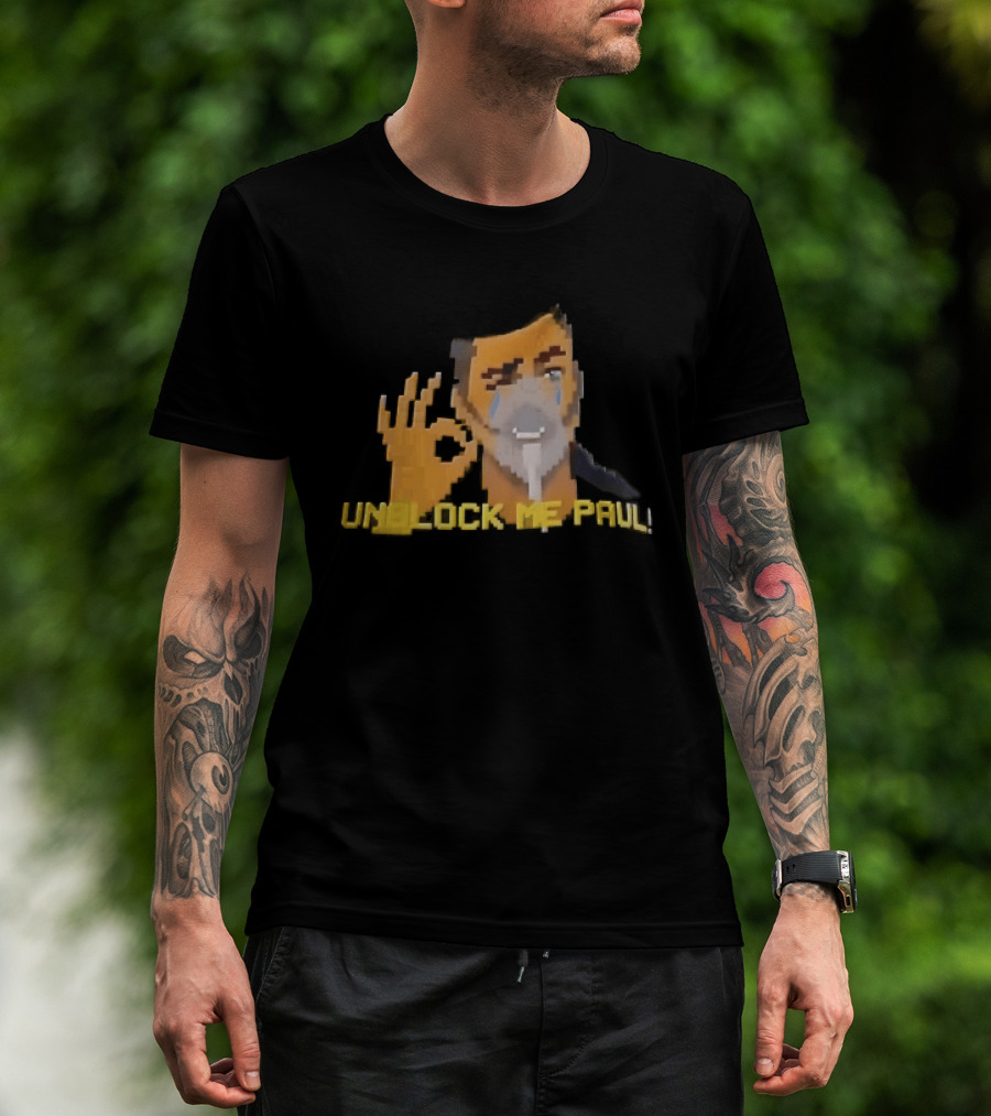 Unblock Me Paul Pixel Art Crying Man OK Hand Gesture T-Shirt