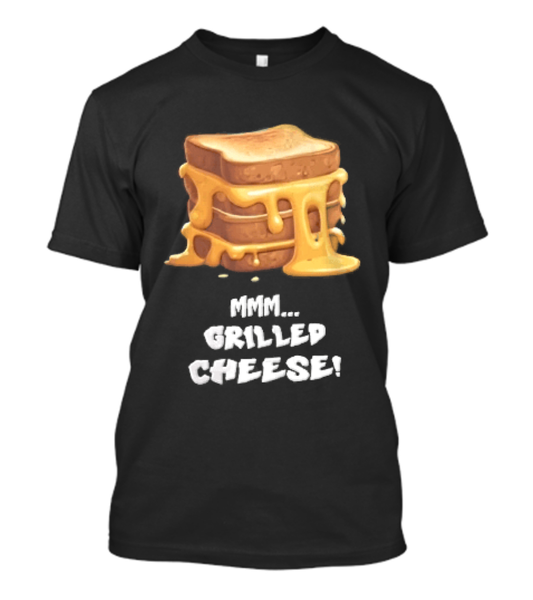 Mmm Grilled Cheese Melting Dripping Stacked Sandwiches Cartoon T-Shirt