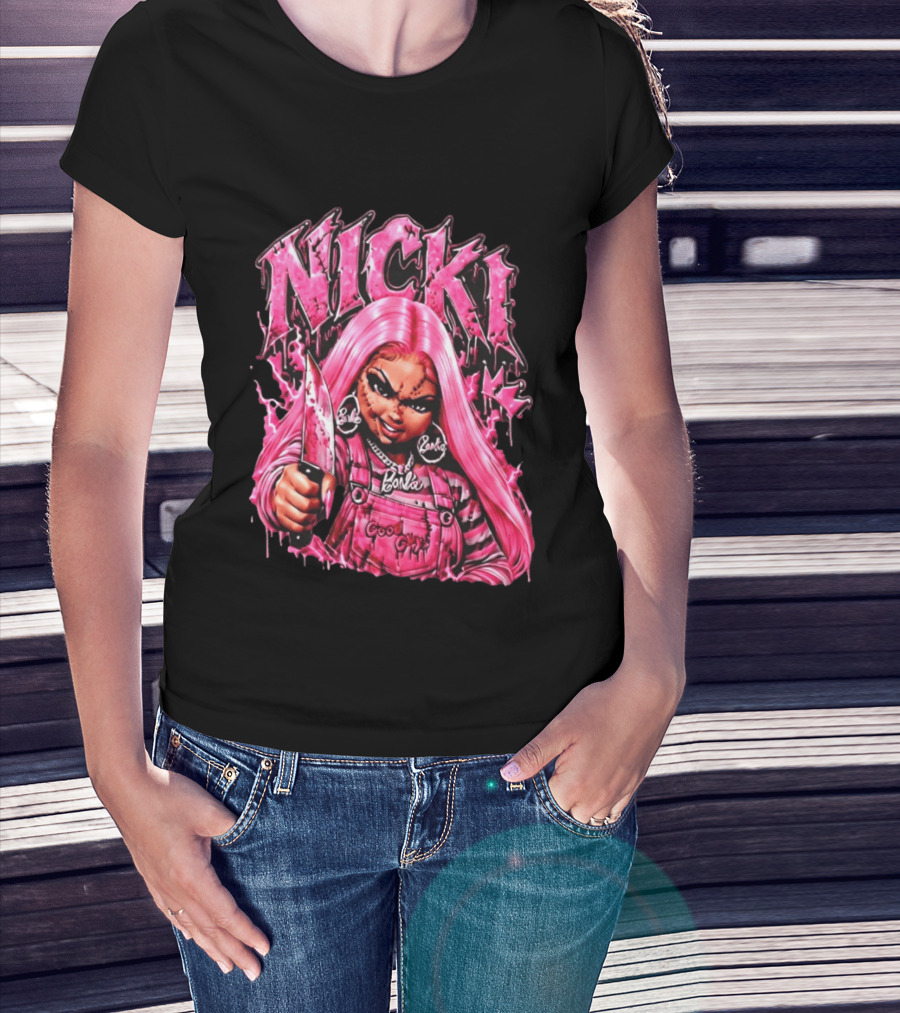 Nicki Chucky Barbie Good Guys Pink Halloween 2026 T-Shirt
