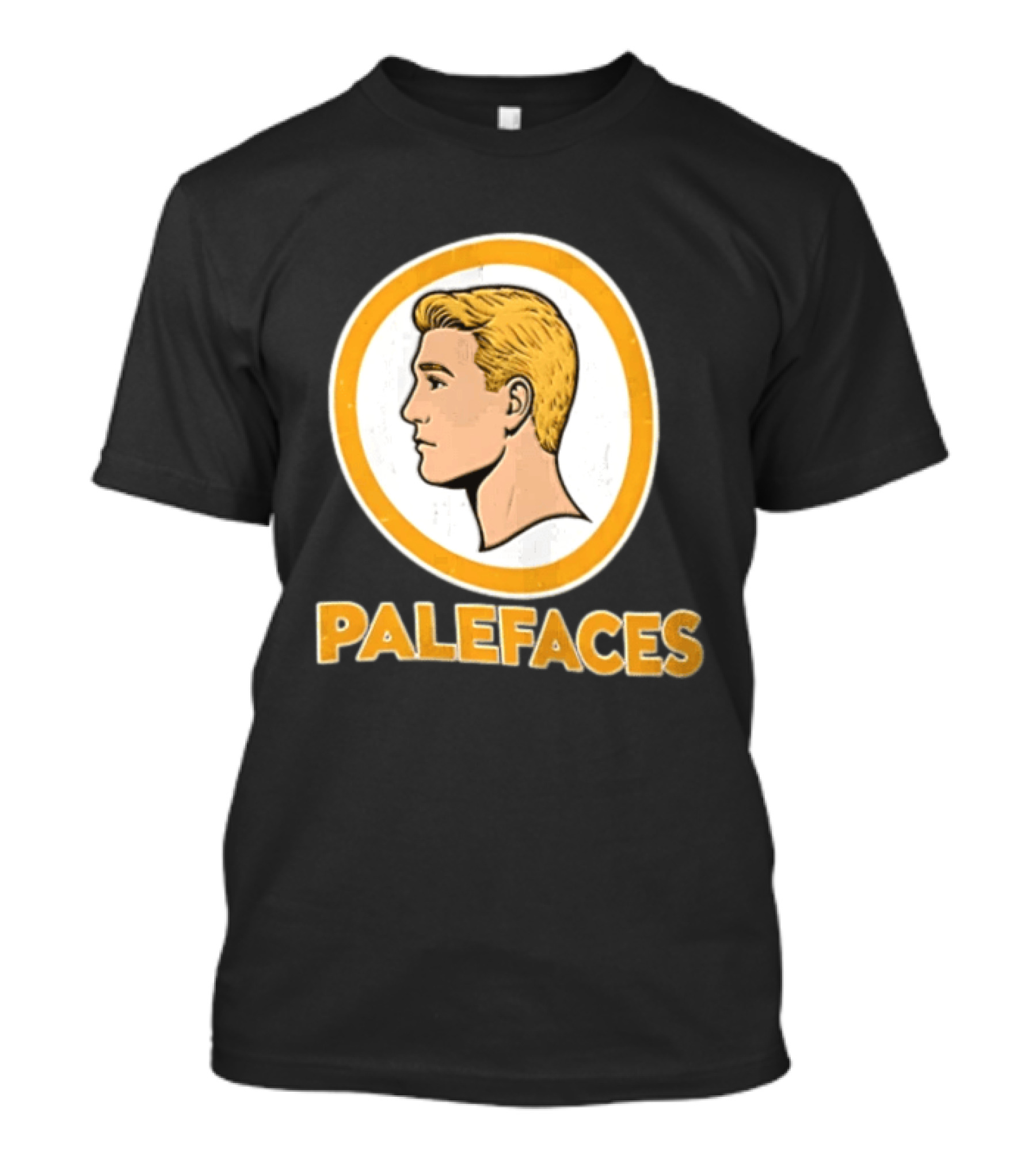 Palefaces Distressed Blonde Male Profile Circular T-Shirt