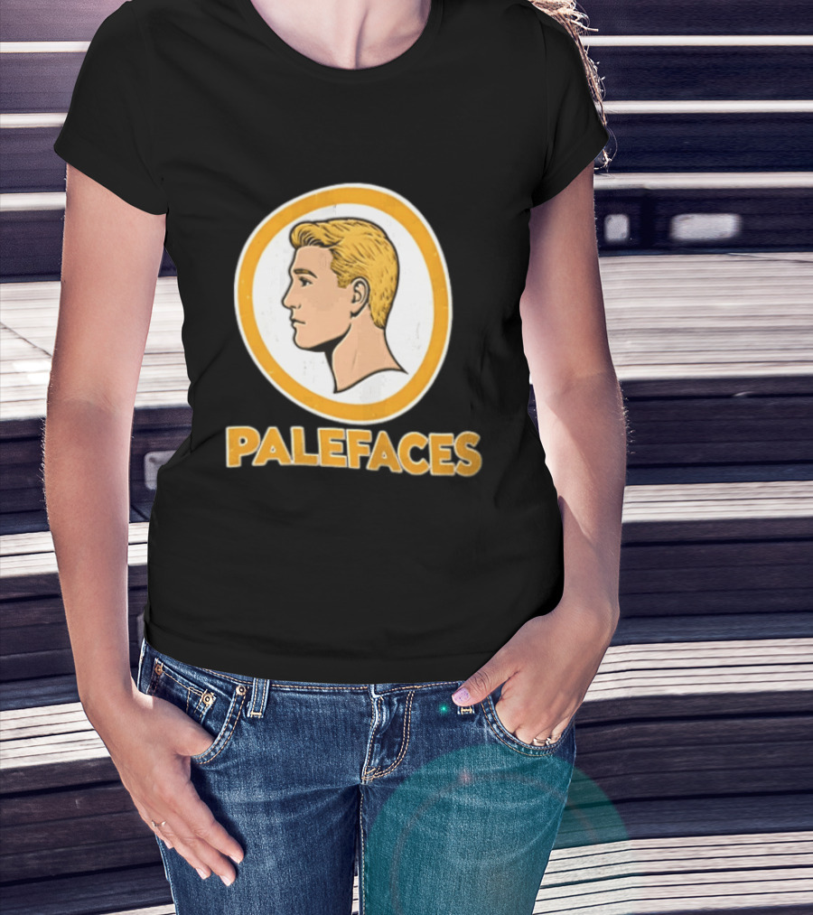 Palefaces Distressed Blonde Male Profile Circular T-Shirt