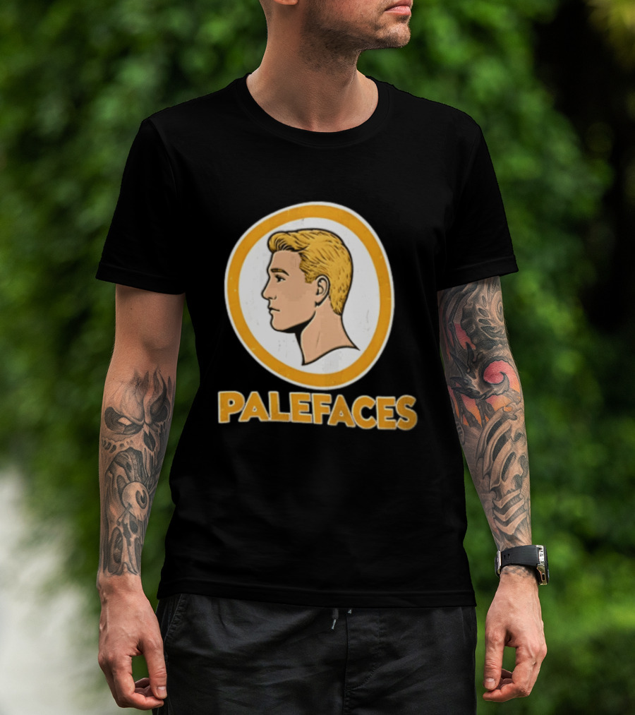 Palefaces Distressed Blonde Male Profile Circular T-Shirt