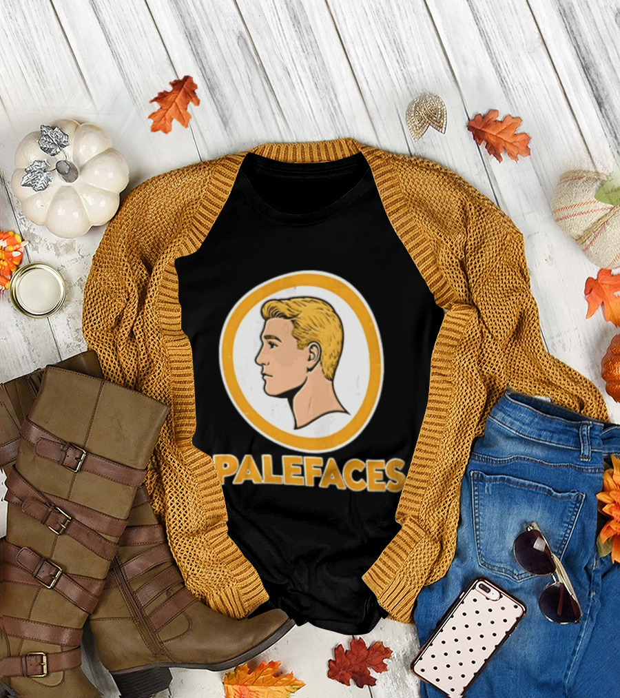 Palefaces Distressed Blonde Male Profile Circular T-Shirt