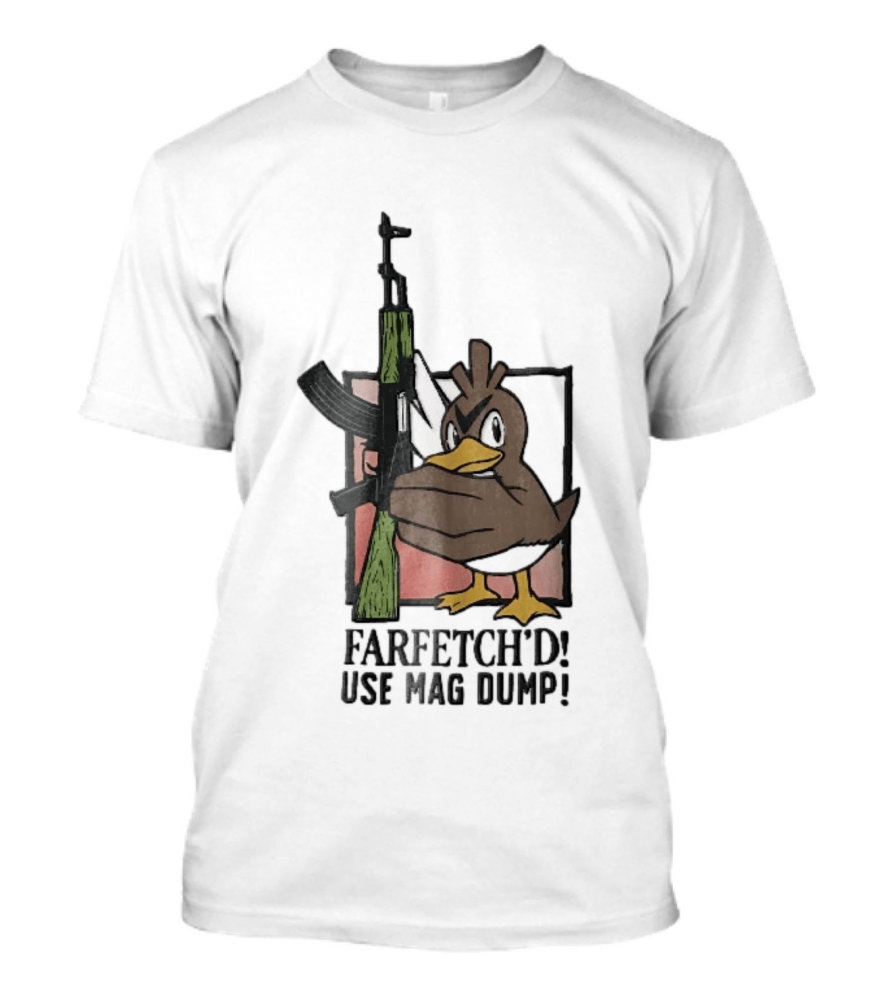 Farfetch'd Use Mag Dump Pok Mon Holding AK47 Rifle T-Shirt