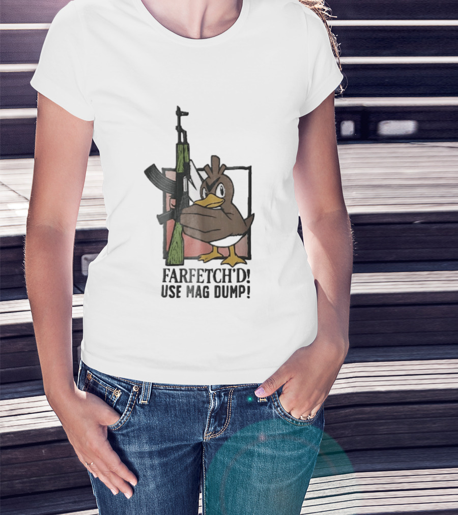 Farfetch'd Use Mag Dump Pok Mon Holding AK47 Rifle T-Shirt