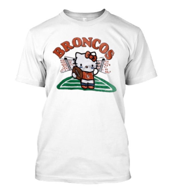 Hello Kitty Broncos Football Collaboration With Denver Team Spirit T-Shirt