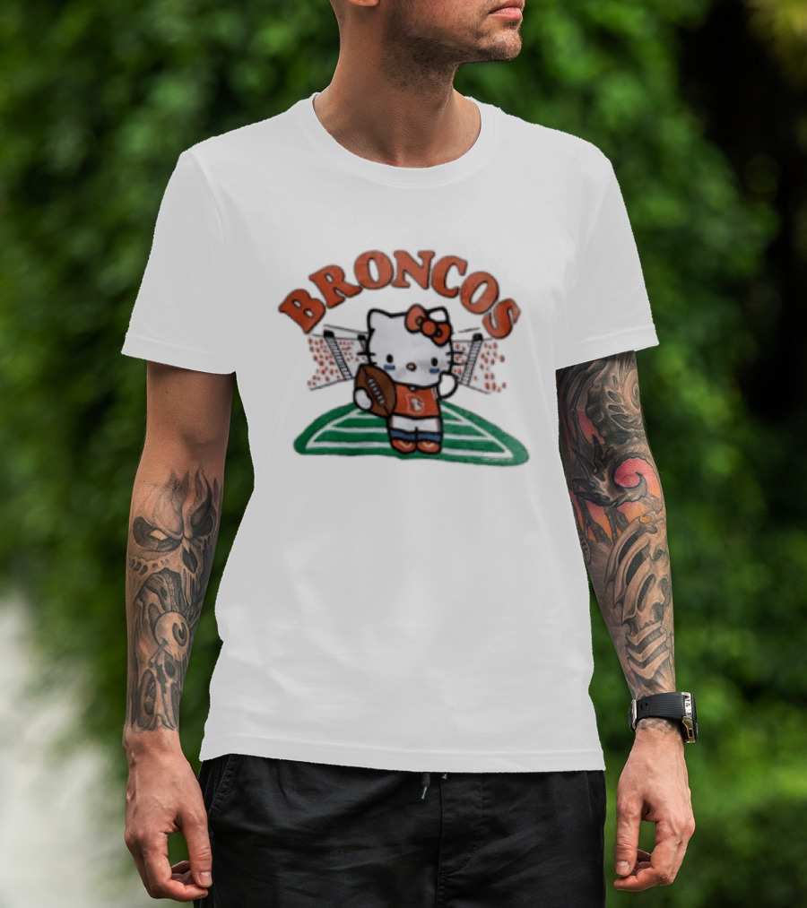 Hello Kitty Broncos Football Collaboration With Denver Team Spirit T-Shirt