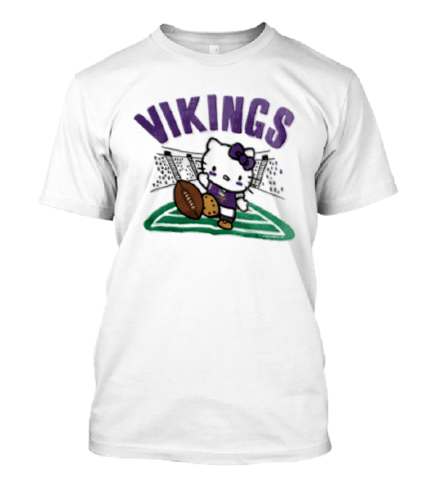 Hello Kitty Vikings Football Collaboration Kickoff T-Shirt