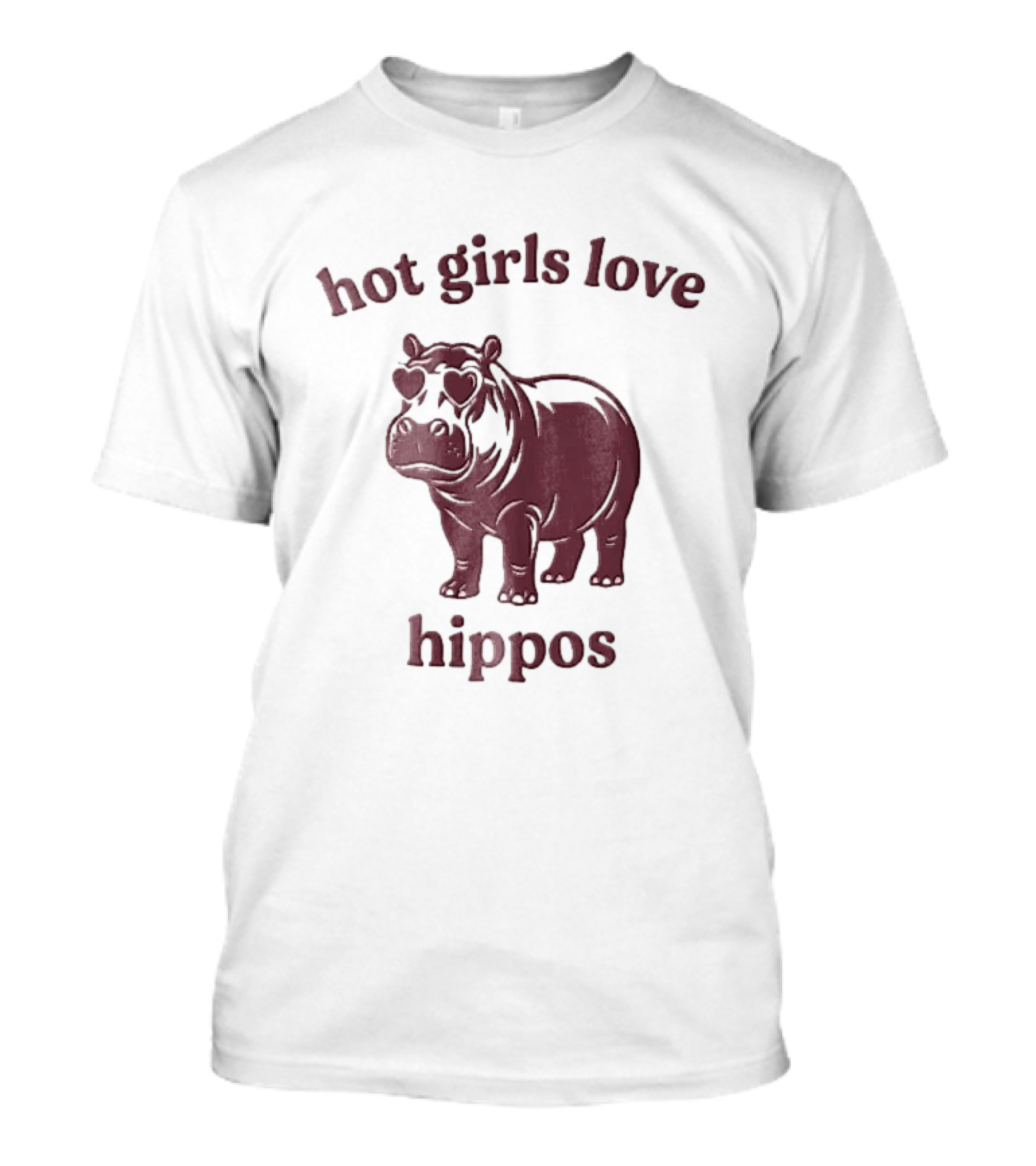 Hot Girls Love Hippos With Heart Glasses T-Shirt