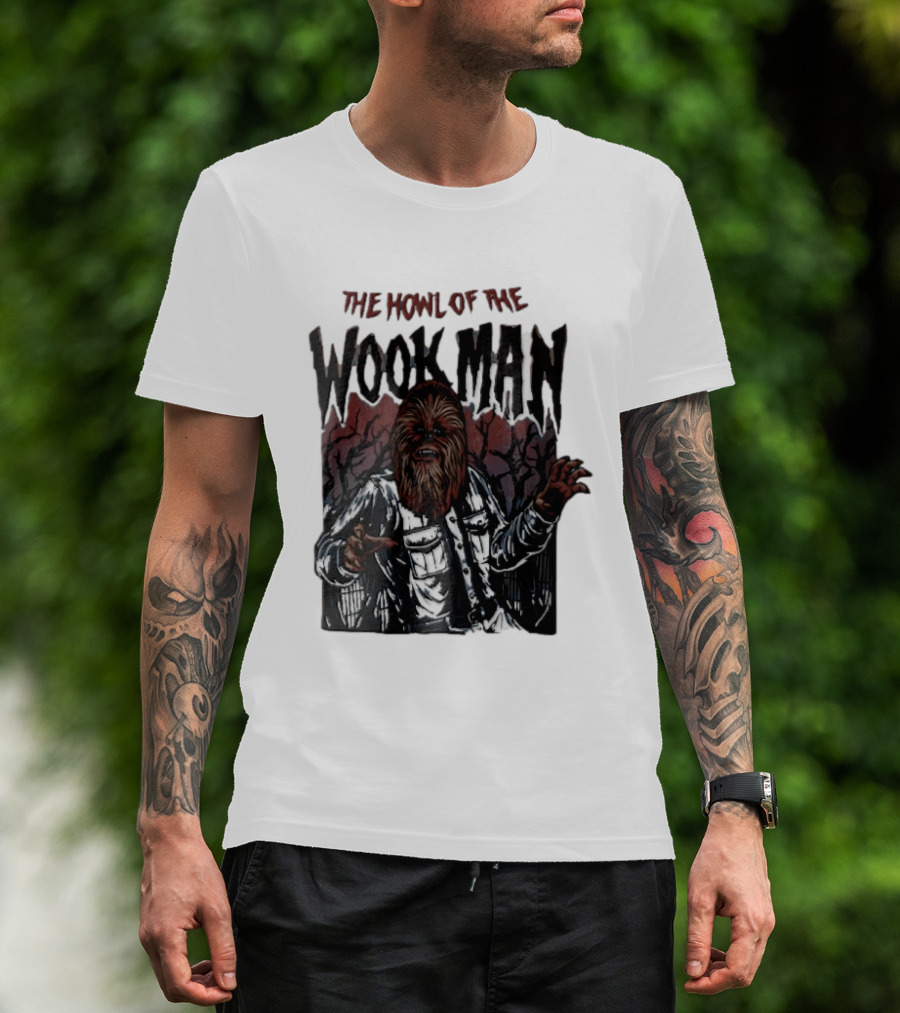 The Howl Of The Wook Man Chewbacca Werewolf Spooky Forest Horror Flannel Jacket T-Shirt