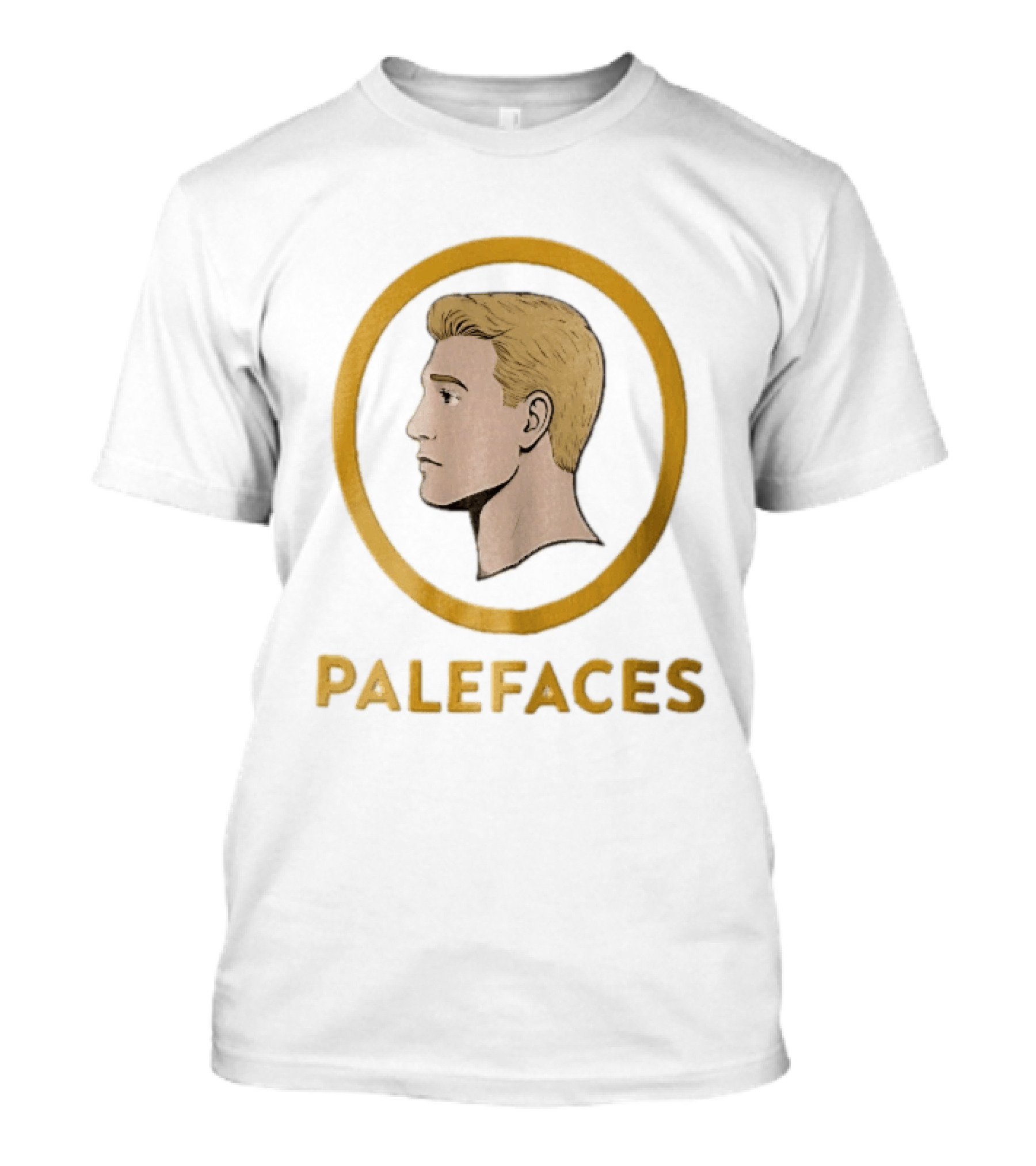 Palefaces Blonde Profile Circular Frame Line T-Shirt