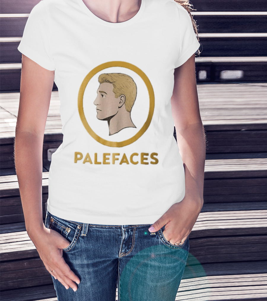 Palefaces Blonde Profile Circular Frame Line T-Shirt