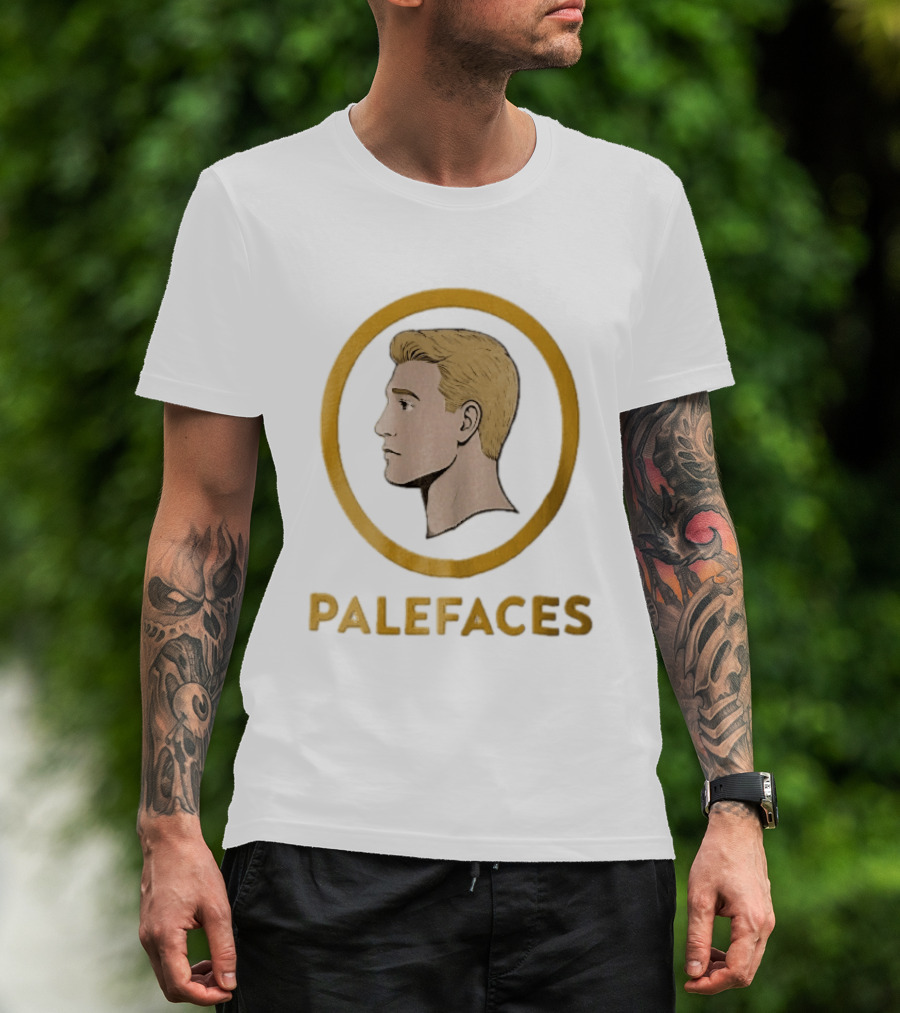 Palefaces Blonde Profile Circular Frame Line T-Shirt