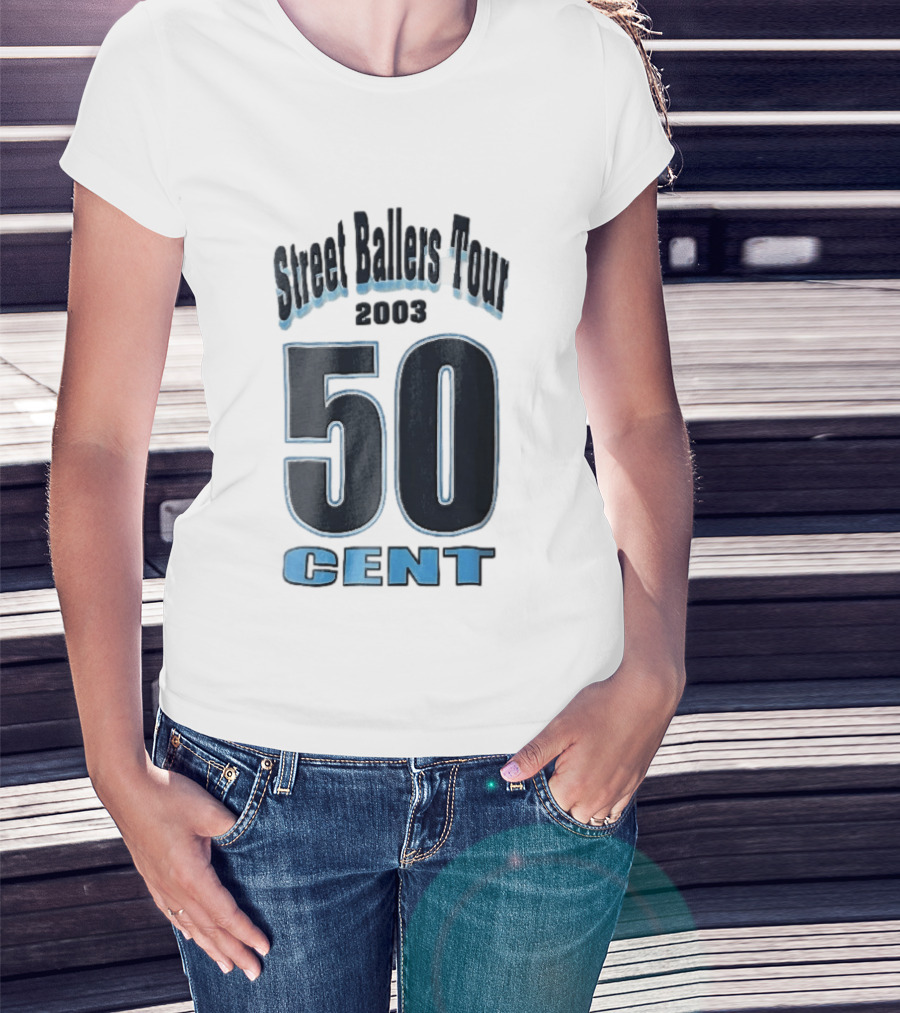 Street Ballers Tour 2003 50 Cent Jersey Number Blue T-Shirt