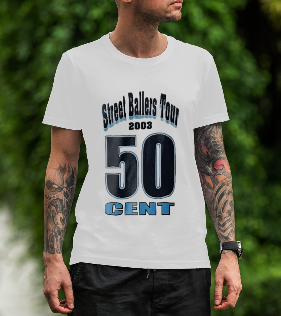 Street Ballers Tour 2003 50 Cent Jersey Number Blue T-Shirt