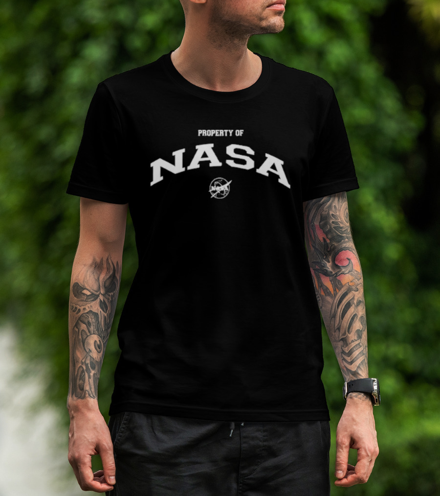 Andre Wisdom Property Of NASA Souvenir Spellout Text With NASA T-Shirt