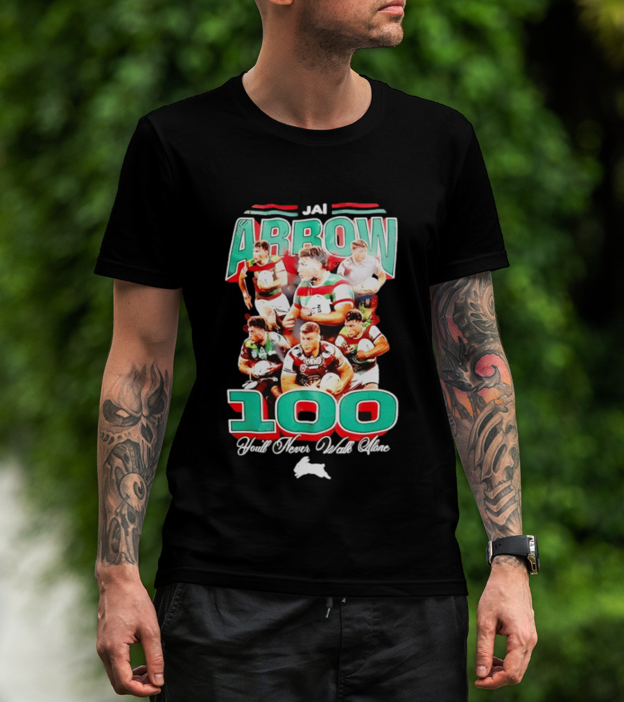 Jai Arrow 100 Games South Sydney Rabbitohs You'll Never Walk Alone T-Shirt