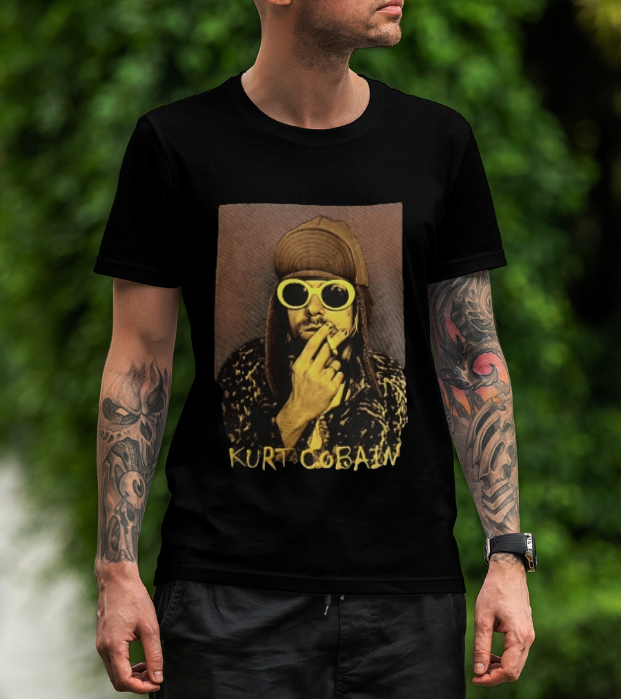 Kurt Cobain Sunglasses Cigarette T-Shirt