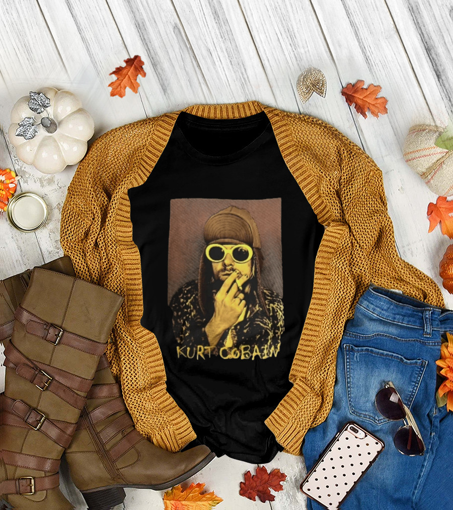 Kurt Cobain Sunglasses Cigarette T-Shirt