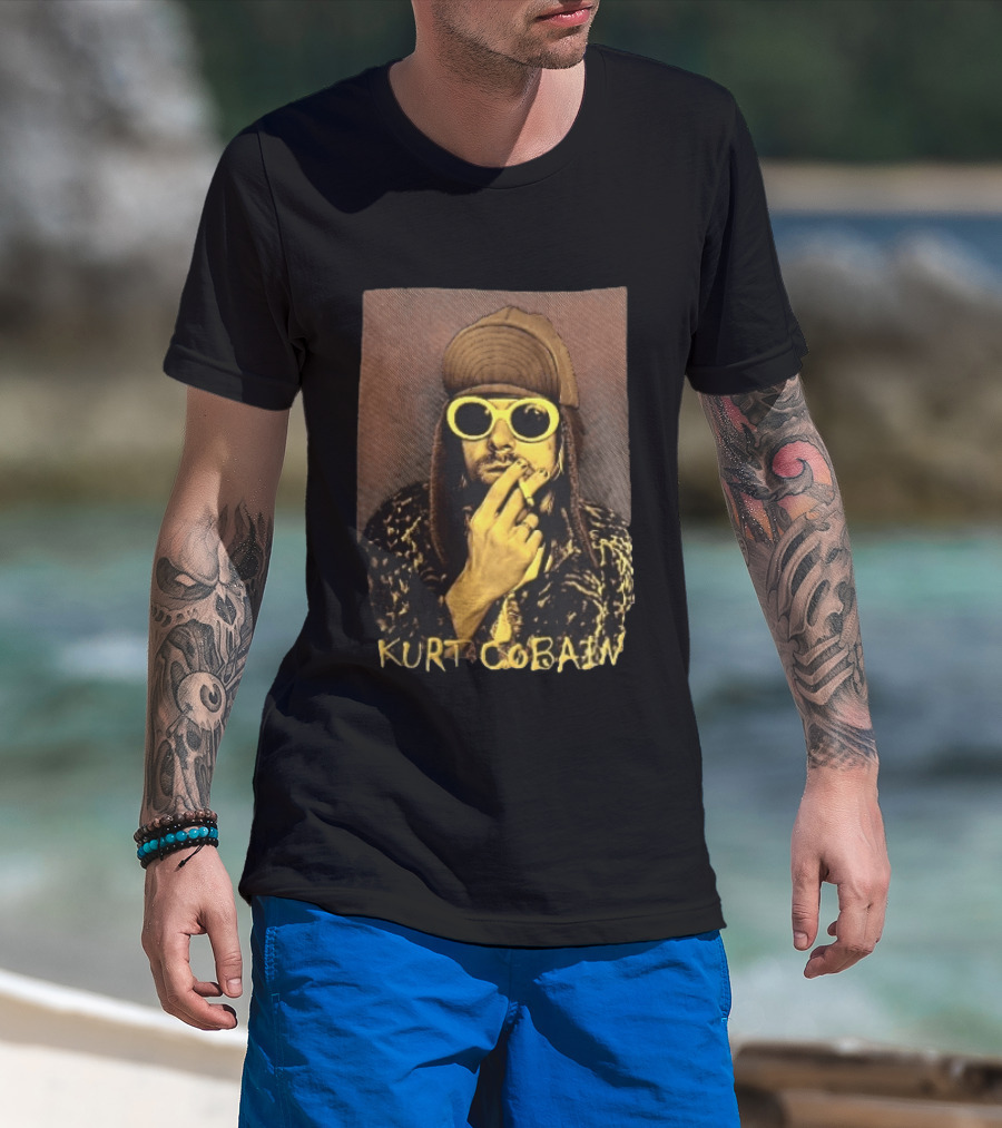 Kurt Cobain Sunglasses Cigarette T-Shirt