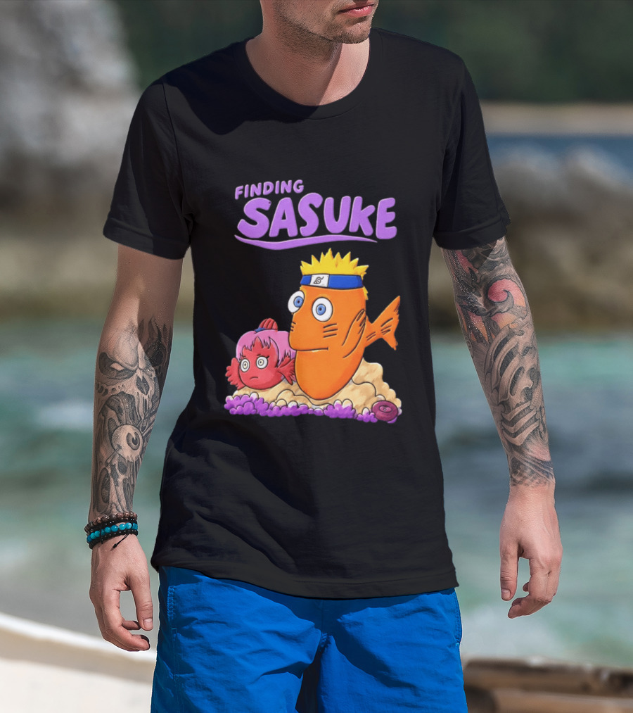 Finding Sasuke With Naruto And Nemo Crossover Adventure T-Shirt