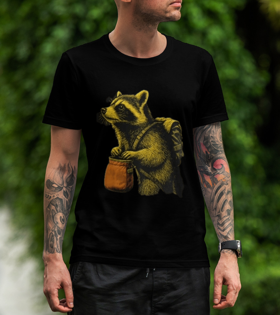 Raccoon Adventure Backpacking Chalk Bag Wildlife T-Shirt