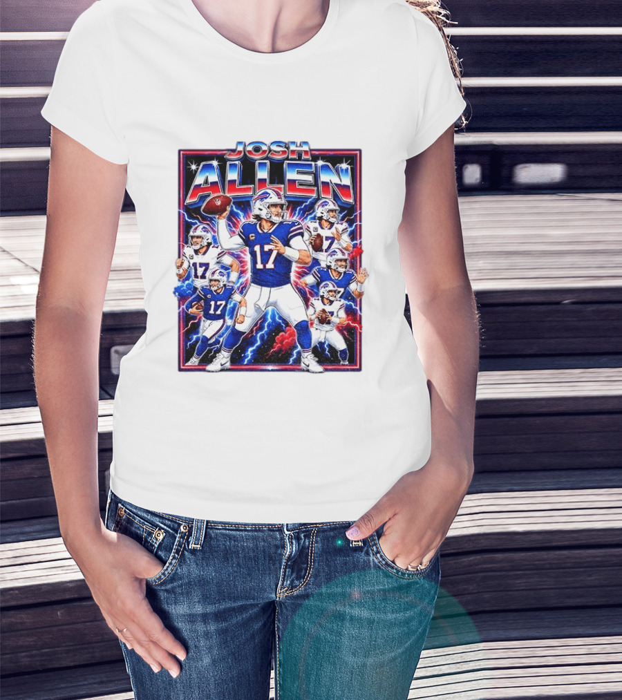 Josh Allen Buffalo Bills Galactic Storm Quarterback 17 T-Shirt