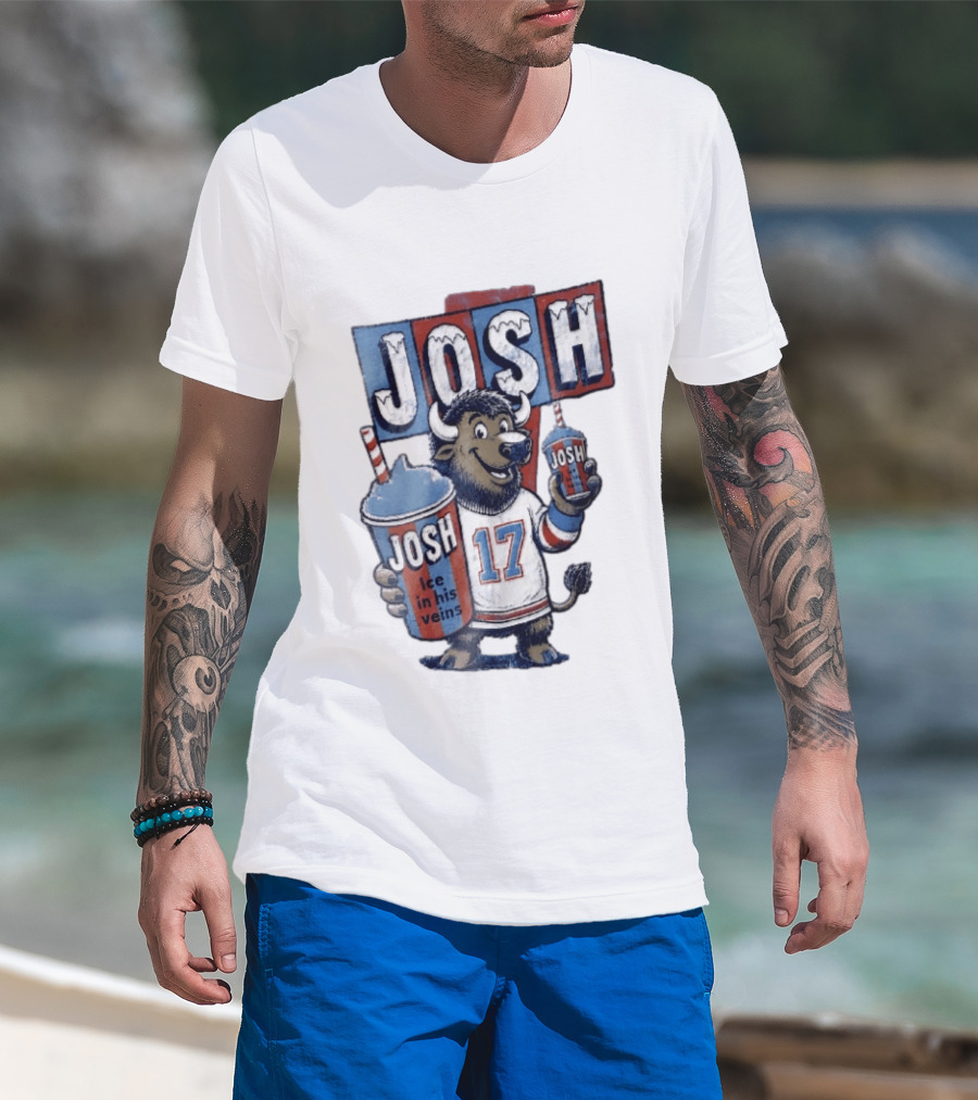 Josh 17 Ice In His Veins Buffalo Drinking Slushy T-Shirt