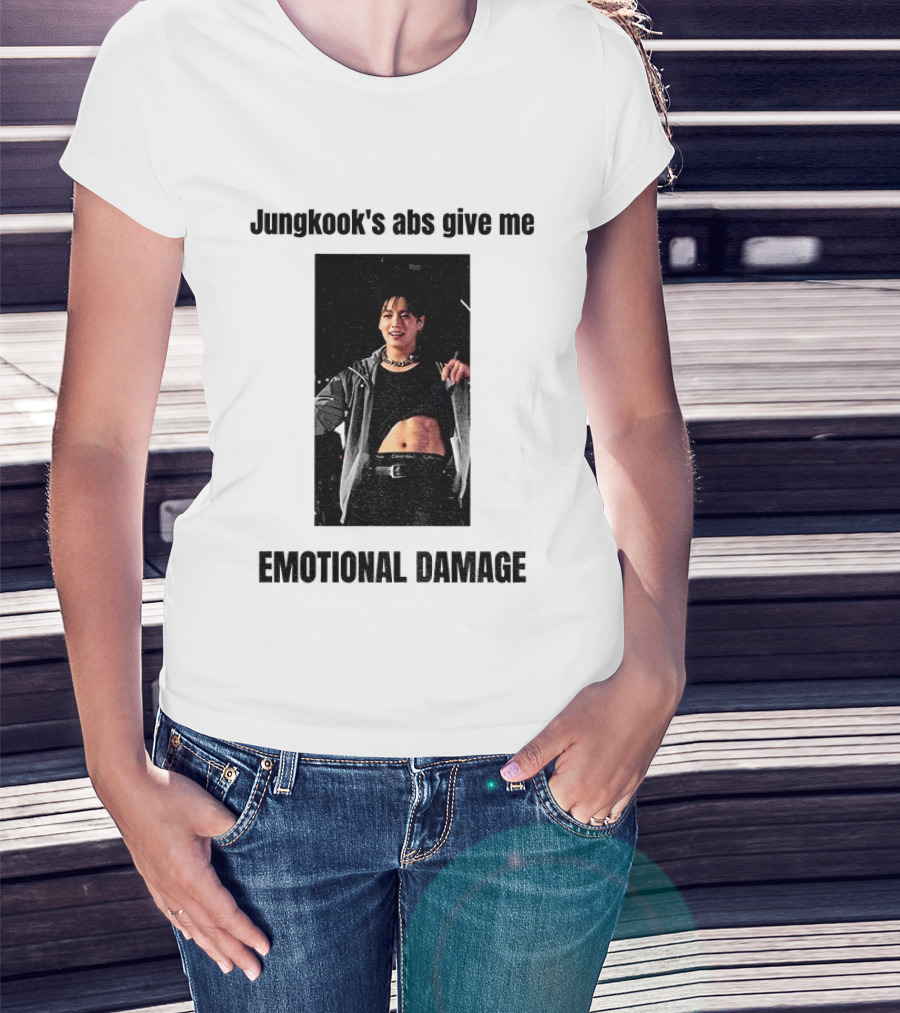 Jungkook's Abs Give Me Emotional Damage Fandom Trend T-Shirt