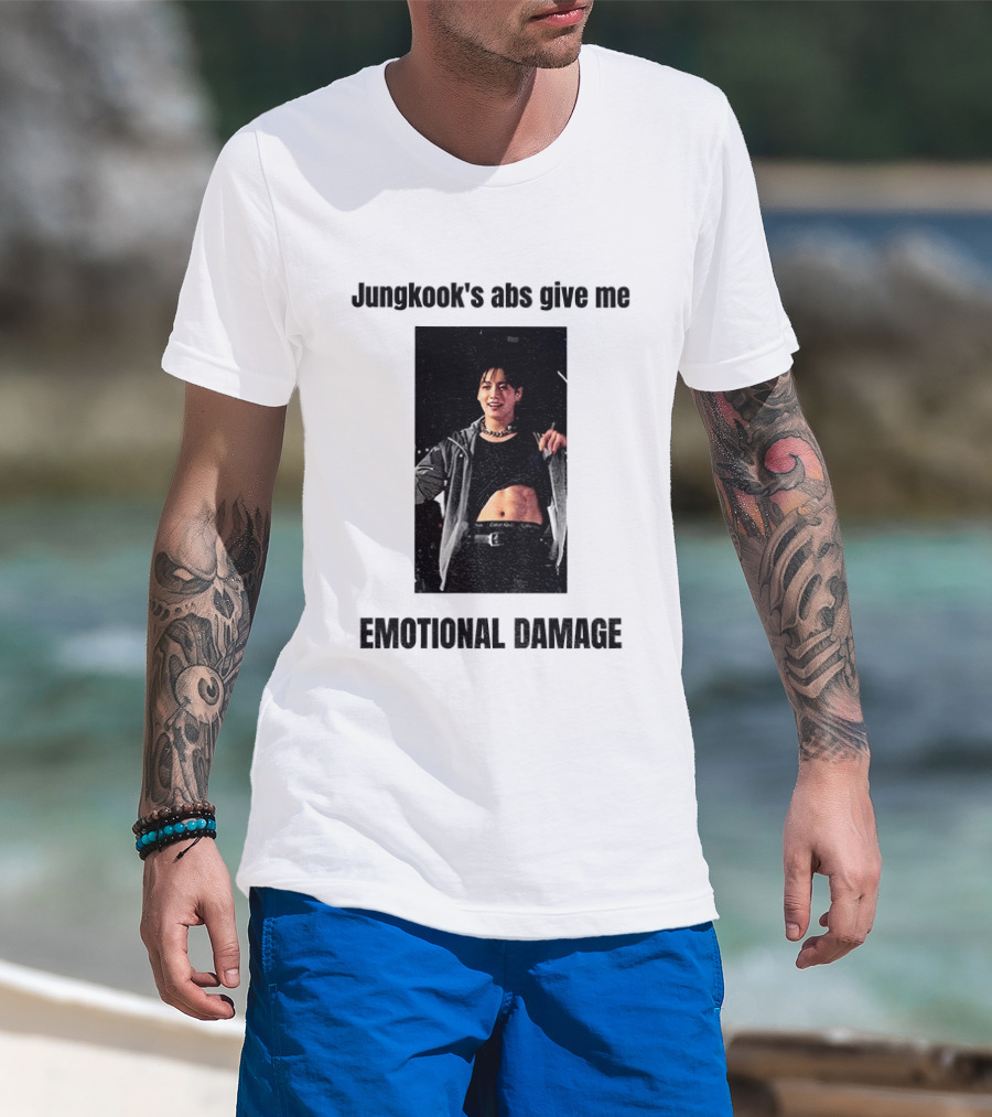 Jungkook's Abs Give Me Emotional Damage Fandom Trend T-Shirt