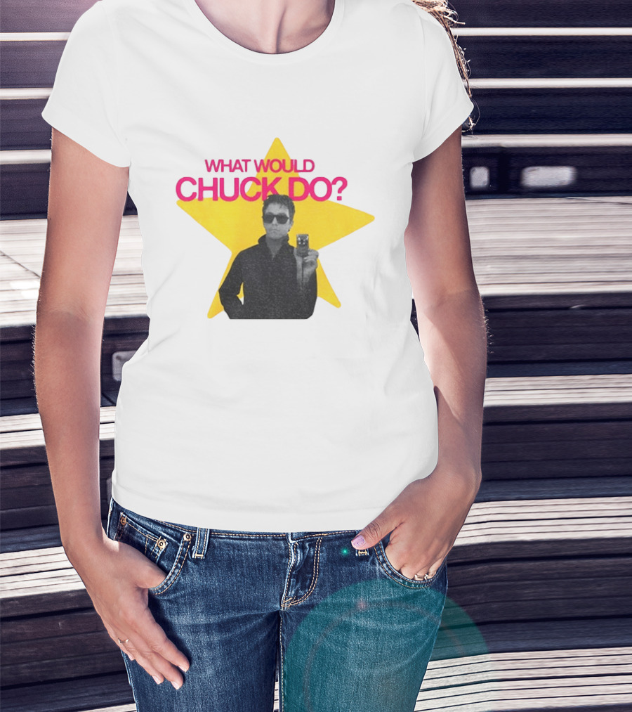 Chuck Timely And The Hourglass 90s Baby What Would Chuck Do Starburst T-Shirt