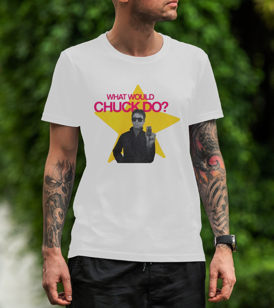 Chuck Timely And The Hourglass 90s Baby What Would Chuck Do Starburst T-Shirt