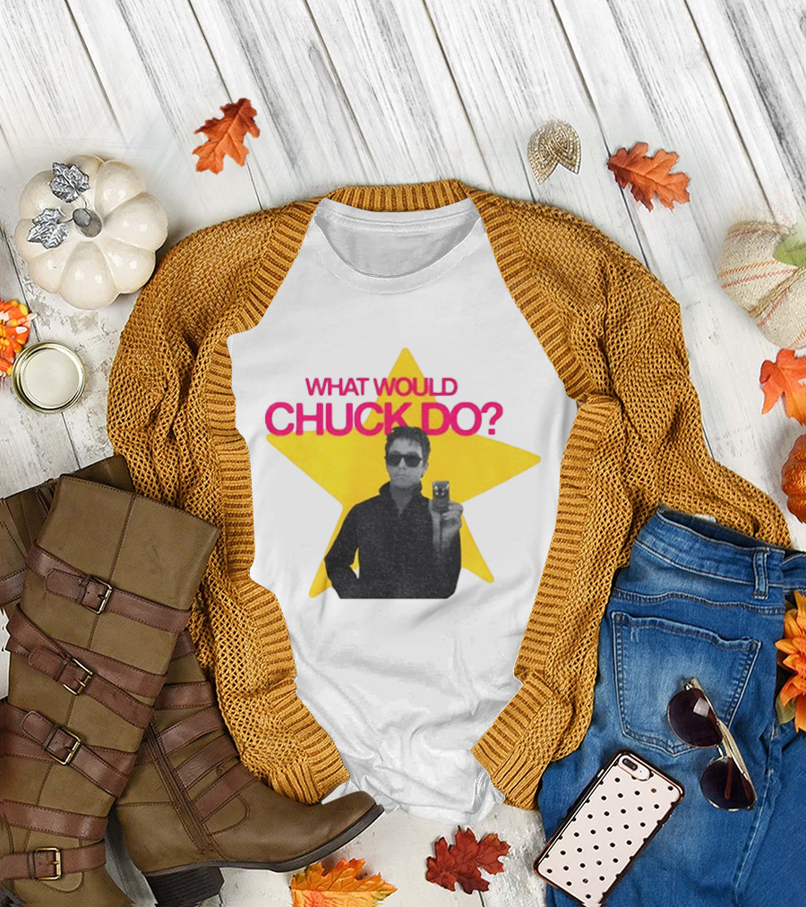 Chuck Timely And The Hourglass 90s Baby What Would Chuck Do Starburst T-Shirt