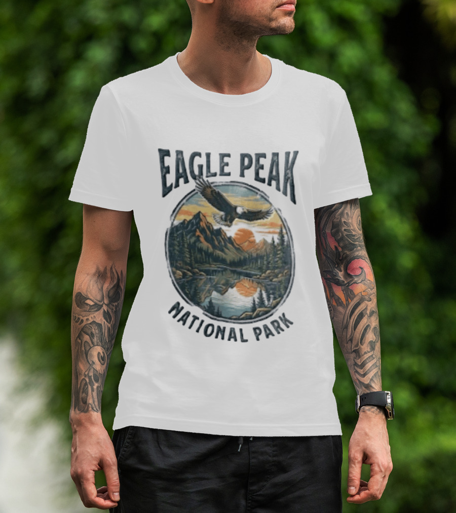 Eagle Peak National Park Eagle Mountains Lake Forest Sunset T-Shirt