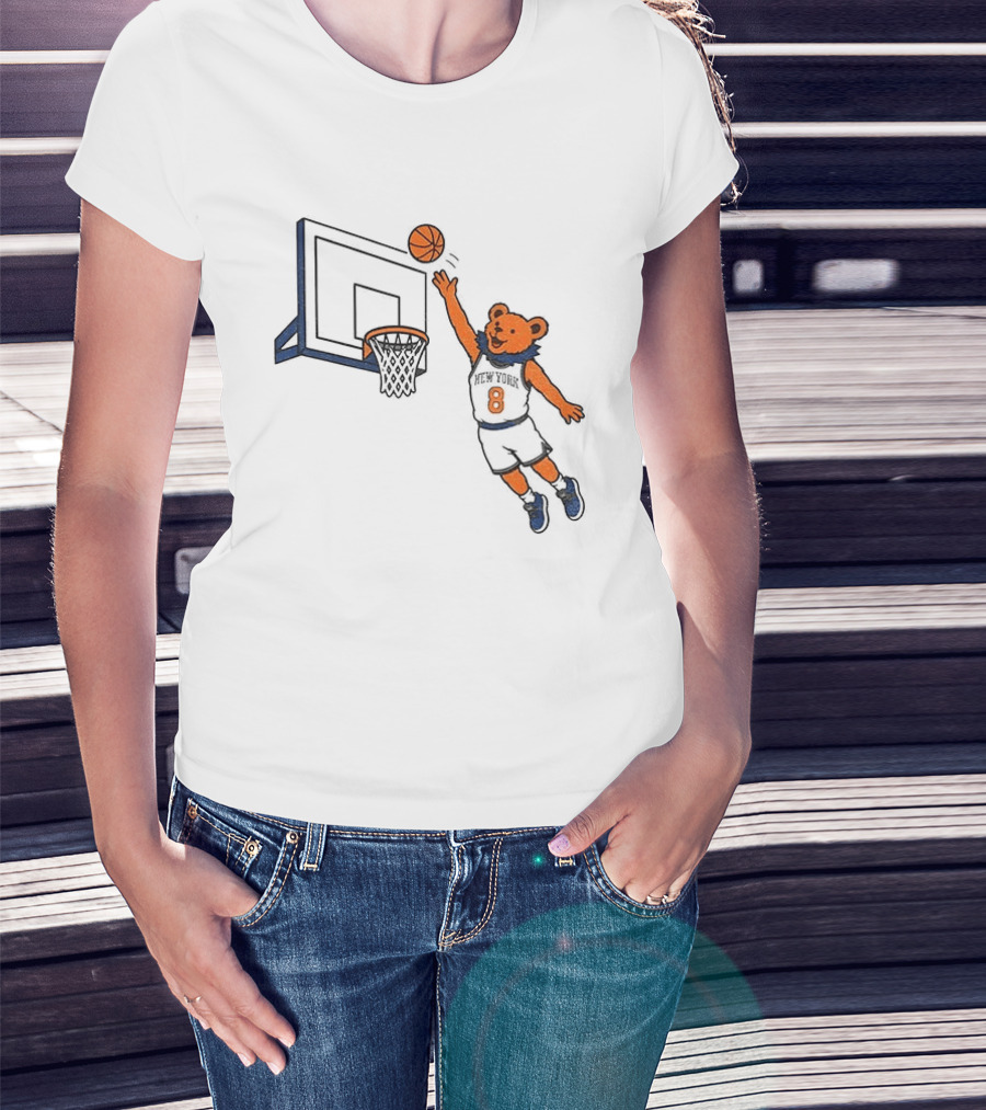 New York Knicks Grateful Dead Dancing Bear Basketball OG Anunoby Tip T-Shirt
