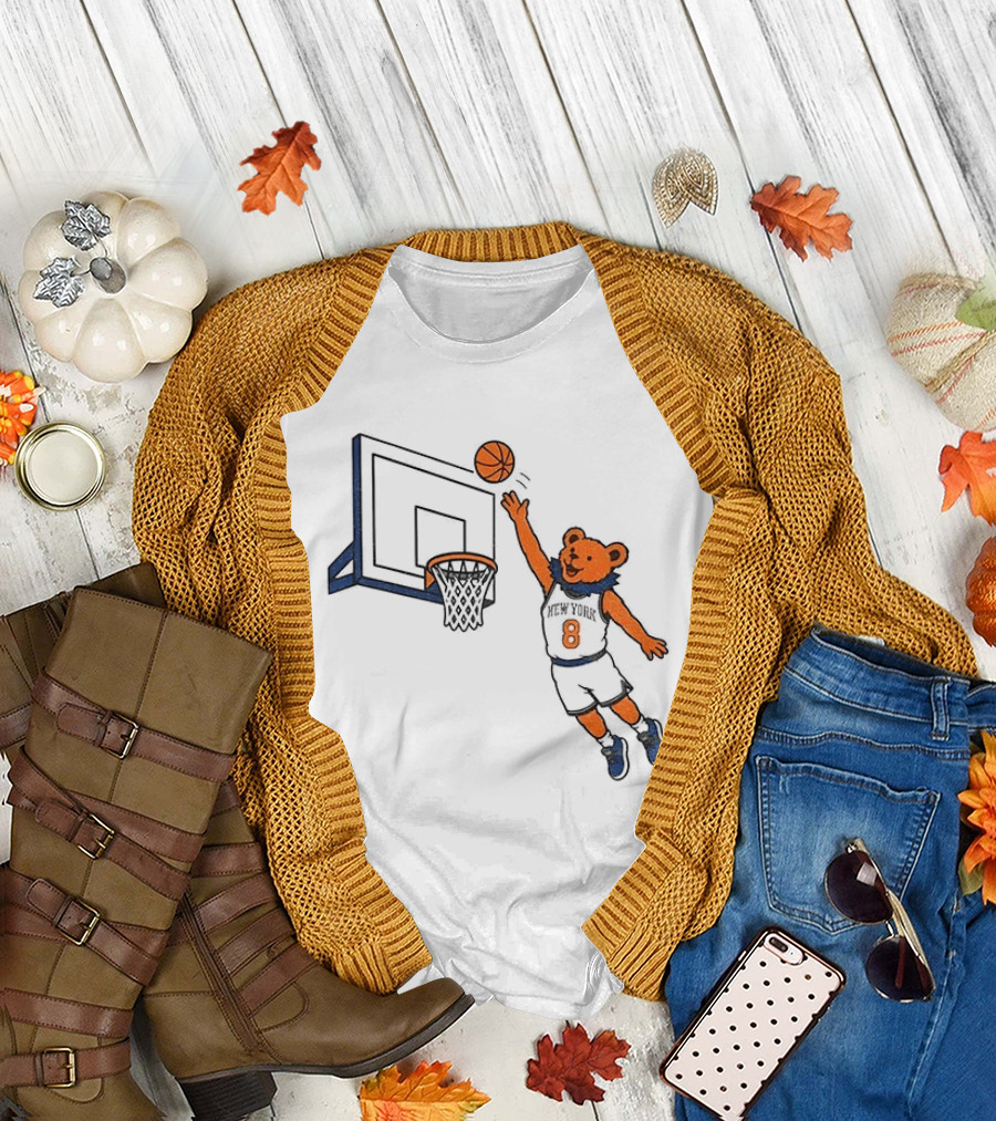 New York Knicks Grateful Dead Dancing Bear Basketball OG Anunoby Tip T-Shirt