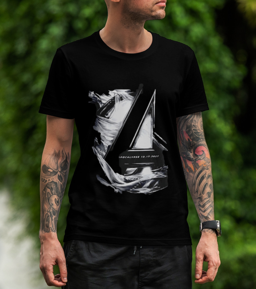 Avengers Apocalypse 12.17.2027 Tower Monochrome T-Shirt