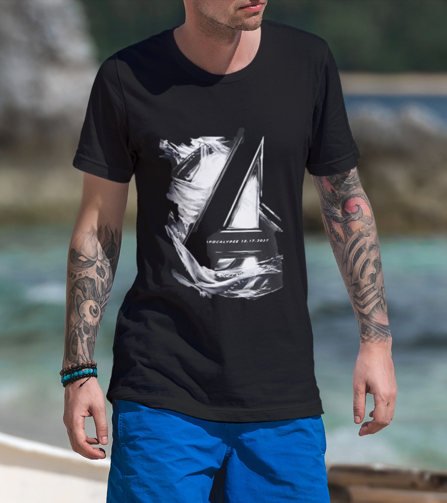 Avengers Apocalypse 12.17.2027 Tower Monochrome T-Shirt
