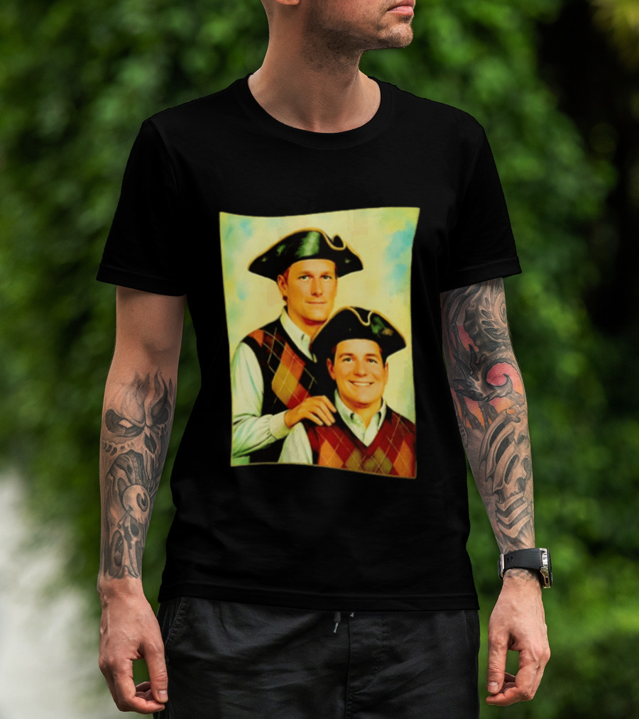 Bill Belichick Tom Brady New England Patriots Colonial Style Historical T-Shirt