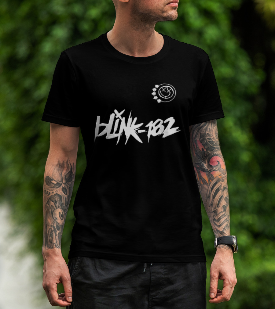 Blink 182 Graffiti Style Smiley Face T-Shirt