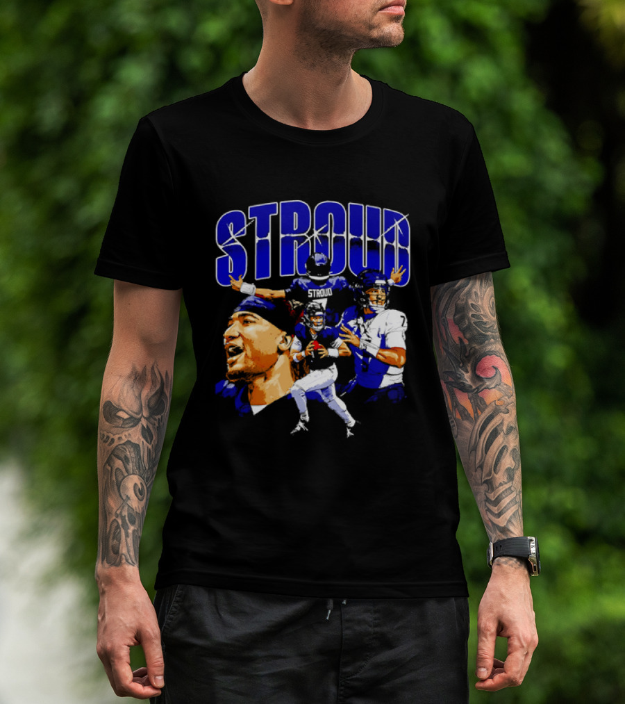 C.J. Stroud Houston Collage Football Quarterback Action And Energy T-Shirt