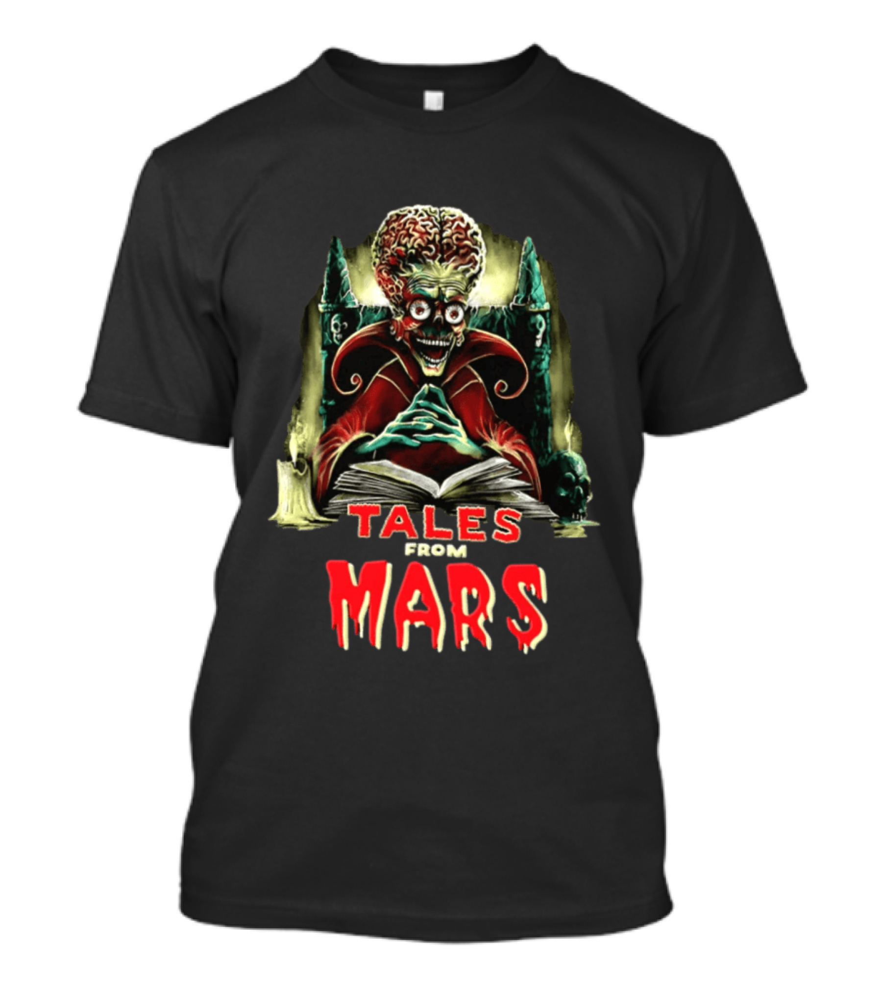 Mars Attacks Tales From Mars Alien Reading Book T-Shirt