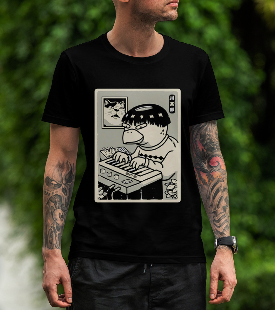 Yokai Synths Kappa Playing Keyboard Japanese Monster T-Shirt