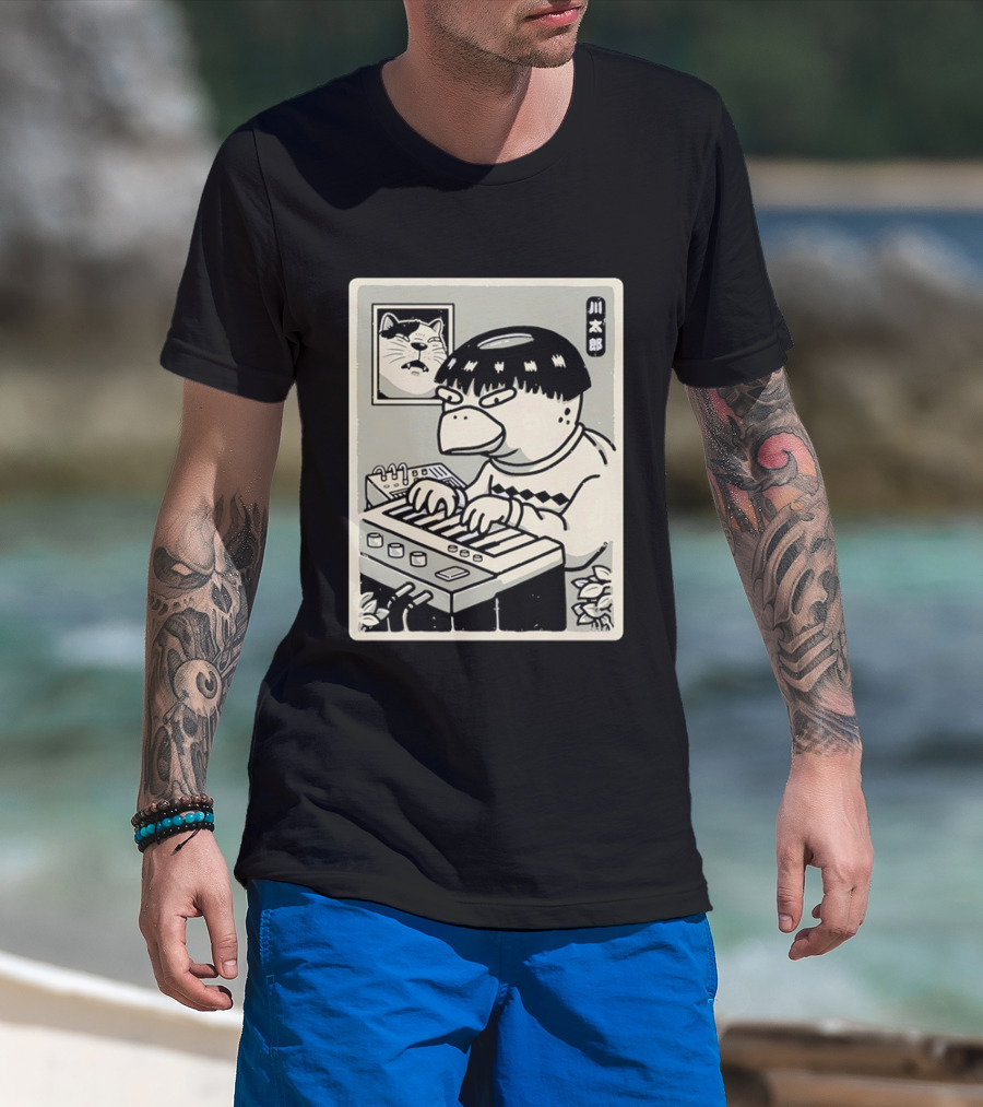 Yokai Synths Kappa Playing Keyboard Japanese Monster T-Shirt