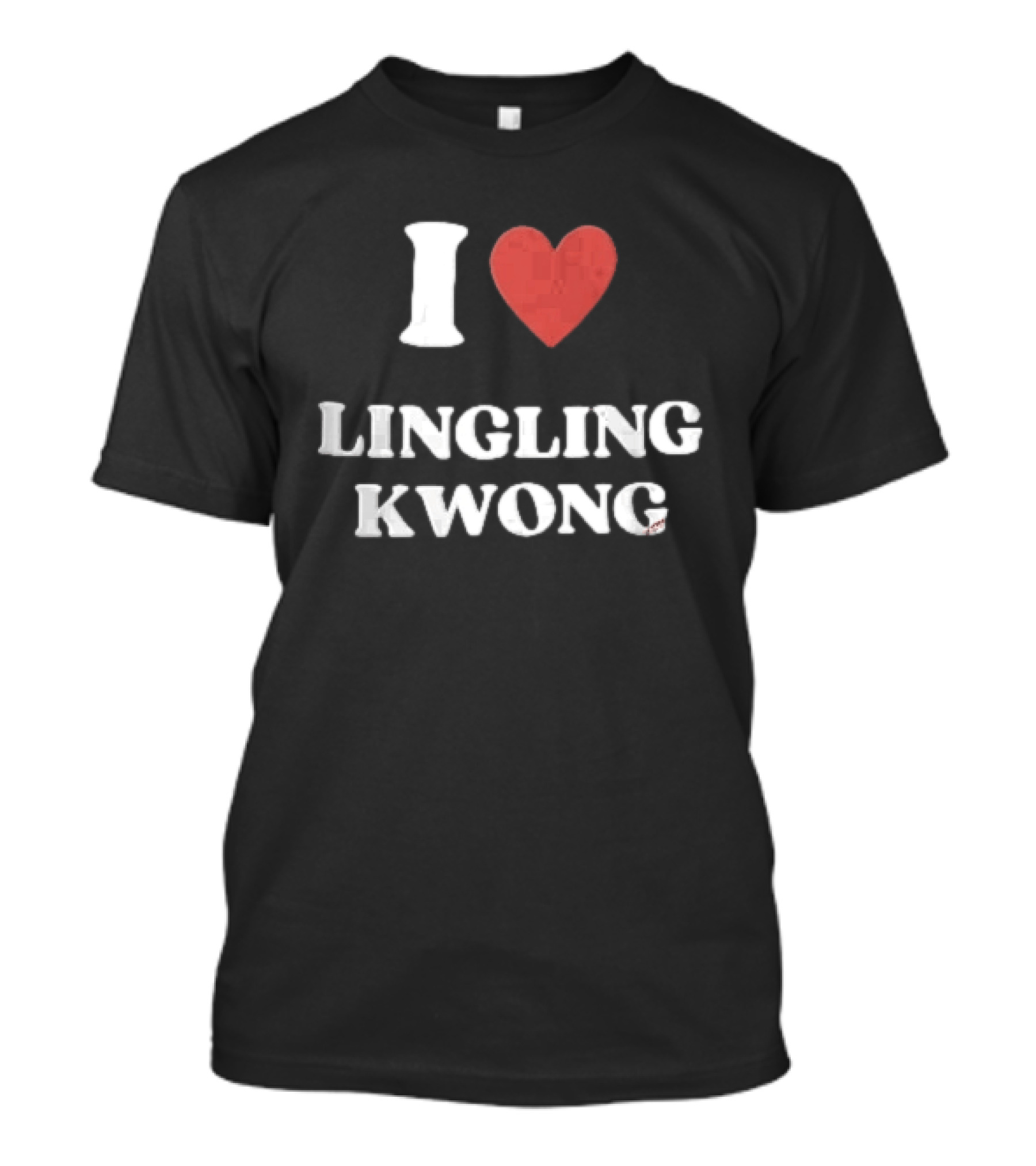 I Love Lingling Kwong Red Heart White Black T-Shirt