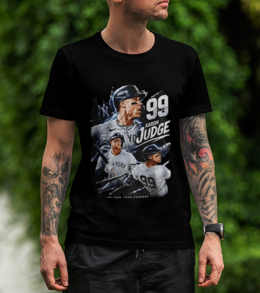 New York Yankees Aaron Judge 99 Three Batting Action Poses T-Shirt