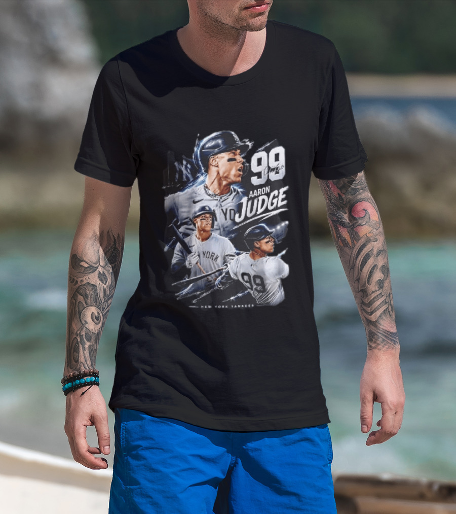 New York Yankees Aaron Judge 99 Three Batting Action Poses T-Shirt