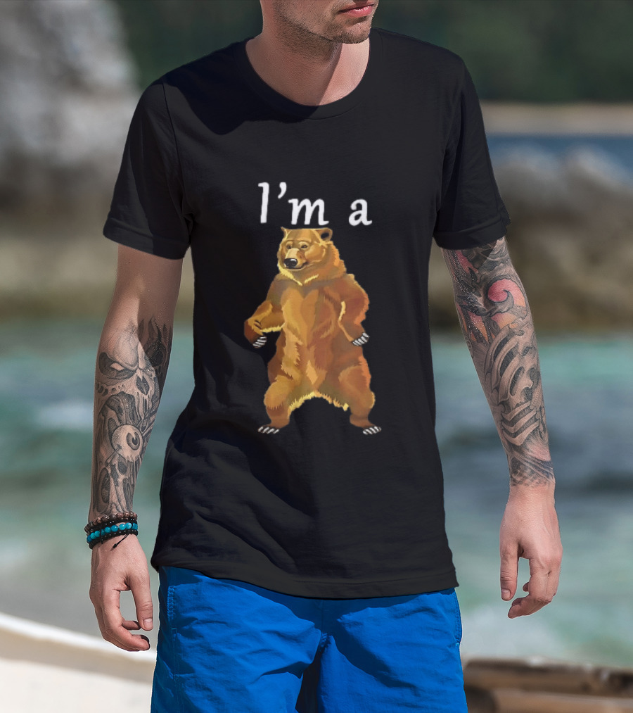 I'm A Standing Brown Grizzly Bear With Open Paws On Hind Legs T-Shirt
