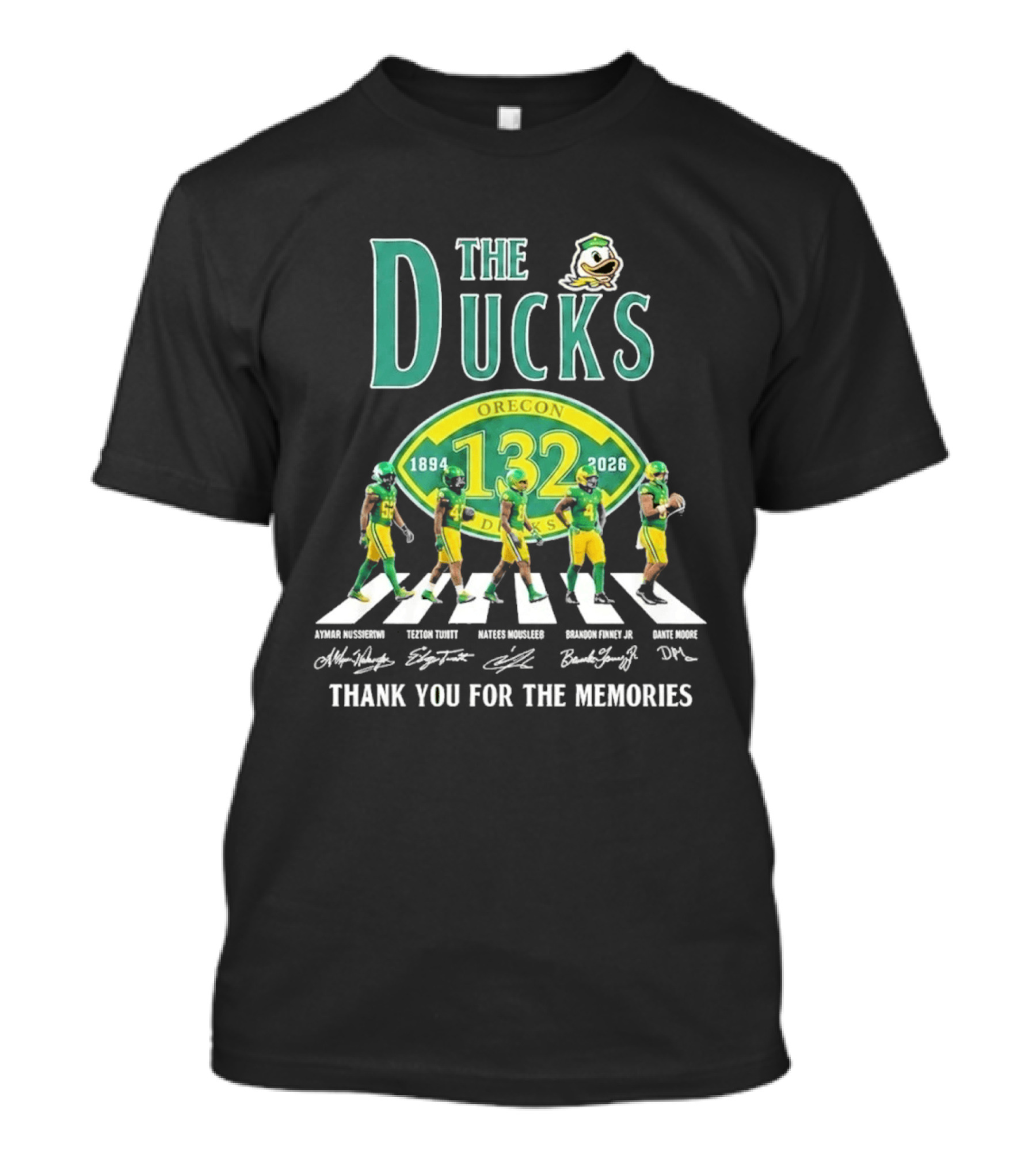 Oregon Ducks 132nd Anniversary 1894 2026 Abbey Road Thank You For The Memories T-Shirt