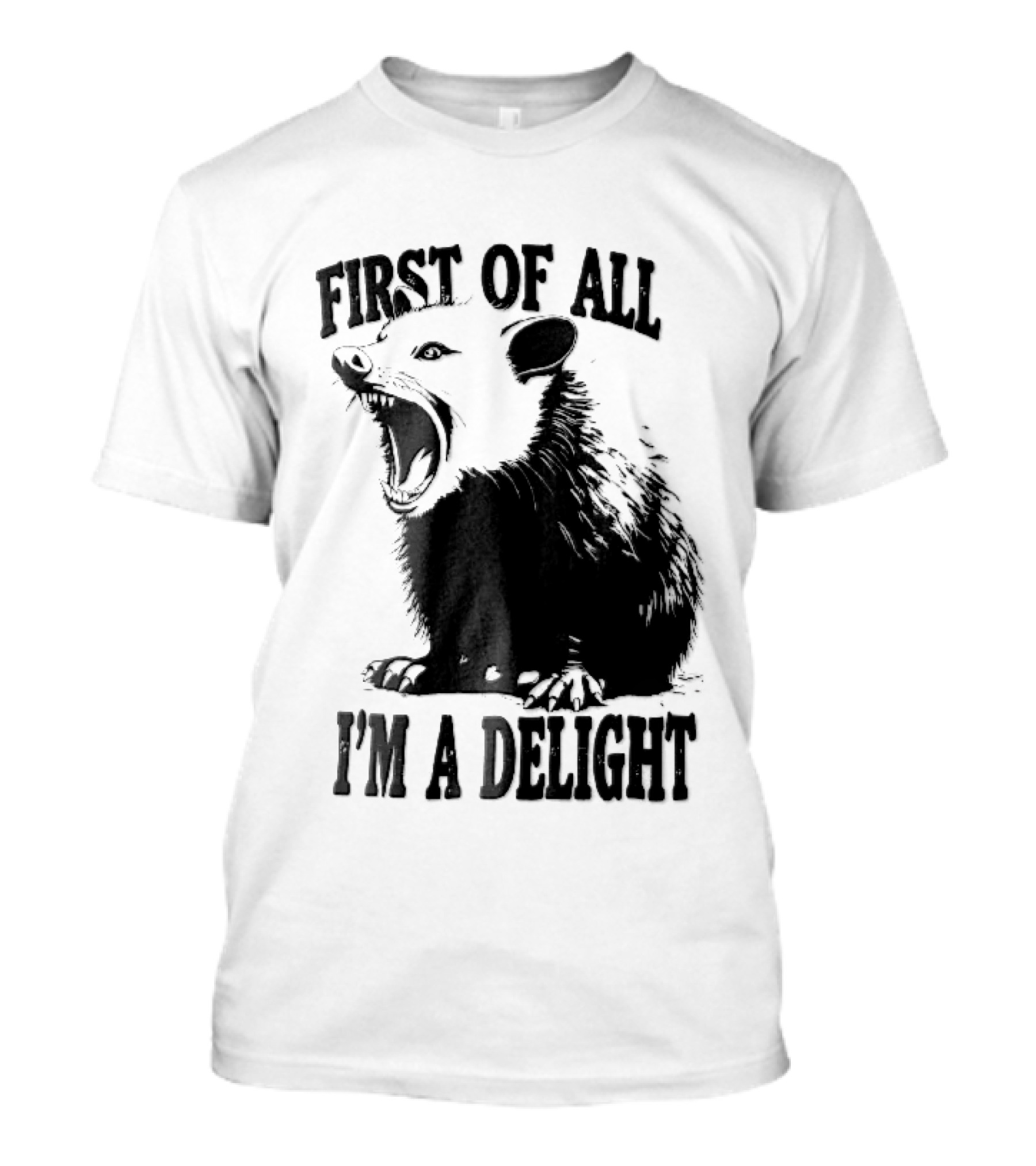 First Of All I'm A Delight Screaming Opossum T-Shirt